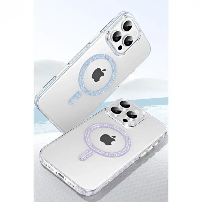 Joko Apple İphone 15 Pro Max Move Taşlı Magsafe Kapak - Natural Grey