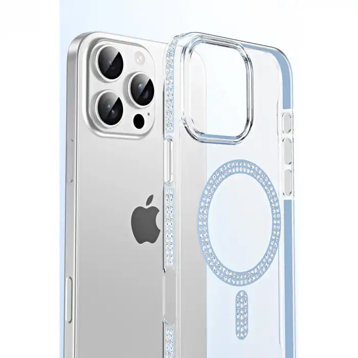 Joko Apple İphone 15 Pro Max Move Taşlı Magsafe Kapak - Natural Grey