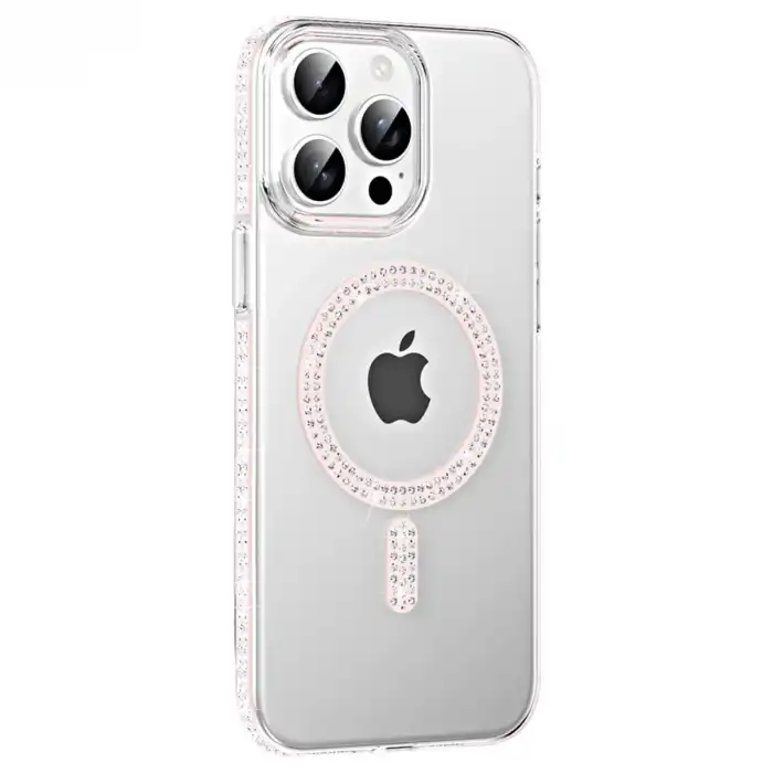 Joko Apple İphone 15 Pro Move Taşlı Magsafe Kapak - Gümüş