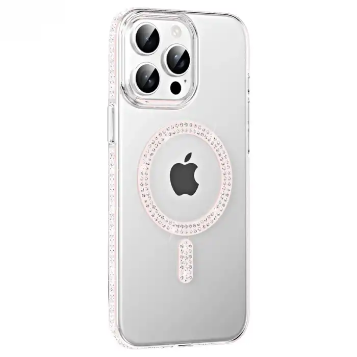 Joko Apple İphone 15 Pro Move Taşlı Magsafe Kapak - Gümüş