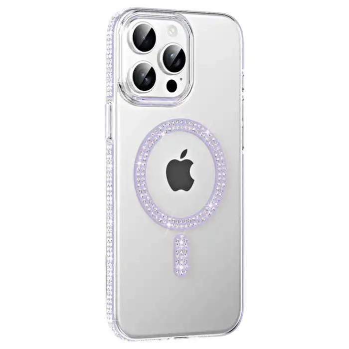 Joko Apple İphone 15 Pro Move Taşlı Magsafe Kapak - Lila