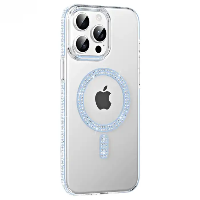 Joko Apple İphone 15 Pro Move Taşlı Magsafe Kapak - Mavi