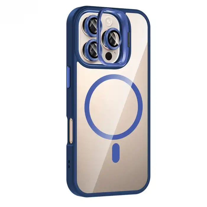 Joko Apple İphone 16 Pro Max Remim Lensli Magsafe Standlı Kapak - Lacivert