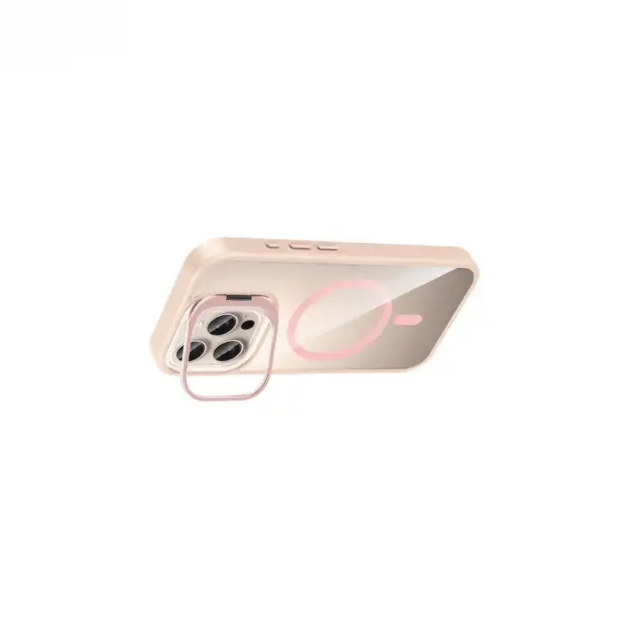 Joko Apple İphone 16 Pro Max Remim Lensli Magsafe Standlı Kapak - Pembe