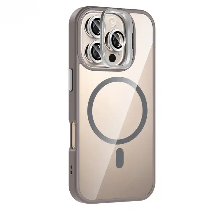 Joko Apple İphone 16 Pro Max Remim Lensli Magsafe Standlı Kapak - Titan Gri