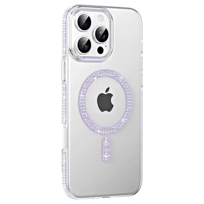 Joko Apple İphone 16 Pro Move Taşlı Magsafe Kapak - Lila