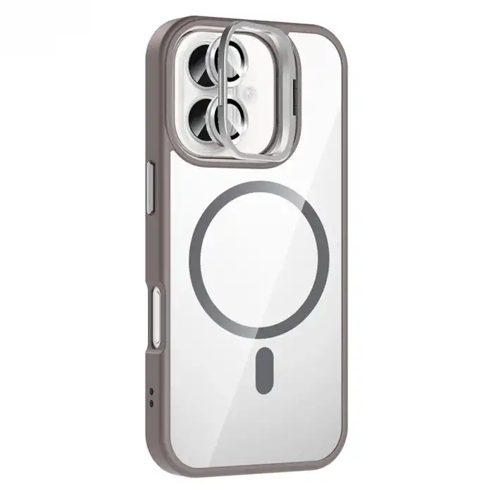 Joko Apple İphone 16 Remim Lensli Magsafe Standlı Kapak - Titan Gri