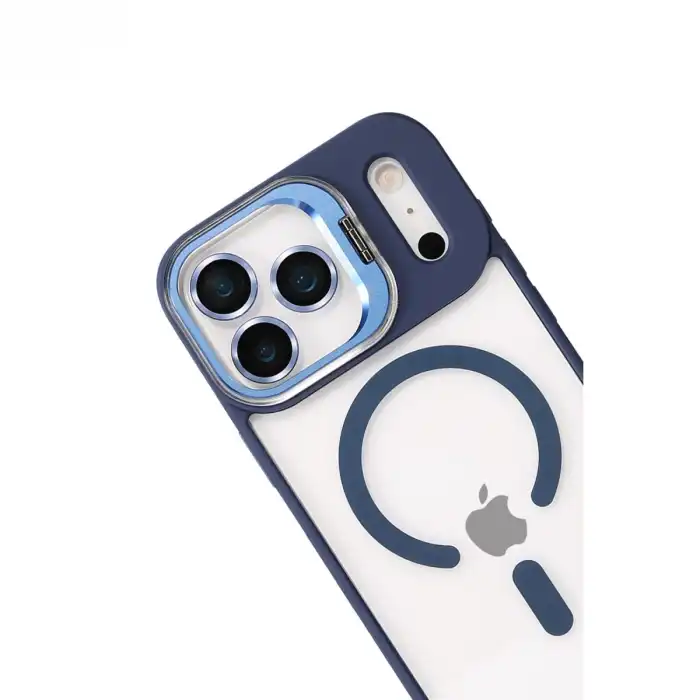 Joko Apple İphone 17 Pro Max Remim Lensli Magsafe Standlı Kapak - Lacivert