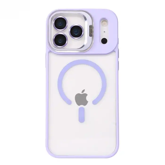 Joko Apple İphone 17 Pro Max Remim Lensli Magsafe Standlı Kapak - Lila