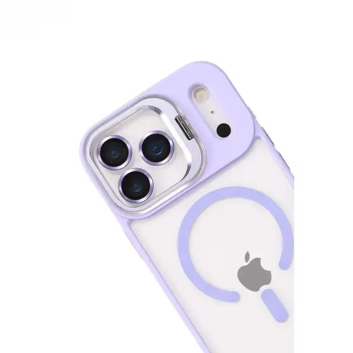 Joko Apple İphone 17 Pro Max Remim Lensli Magsafe Standlı Kapak - Lila