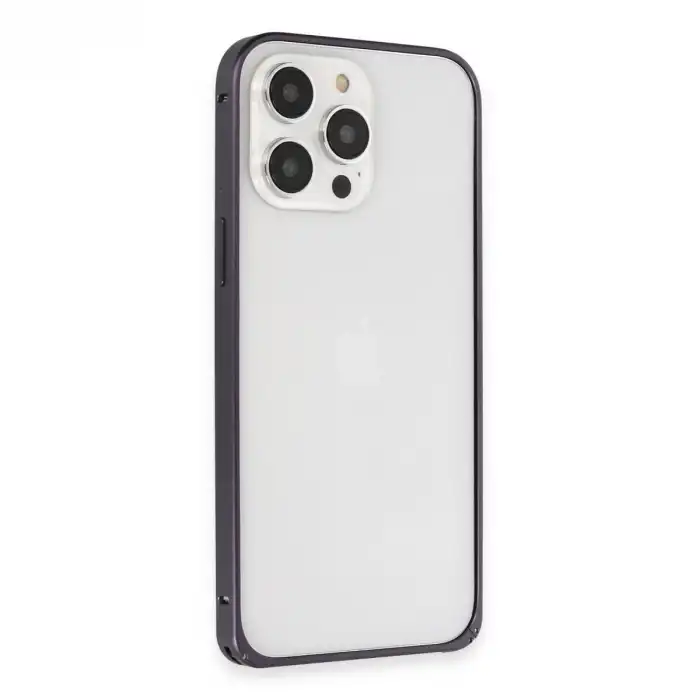 Joko İphone 14 Pro Kılıf Metal Bumper Magneticsafe Kapak - Derin Mor