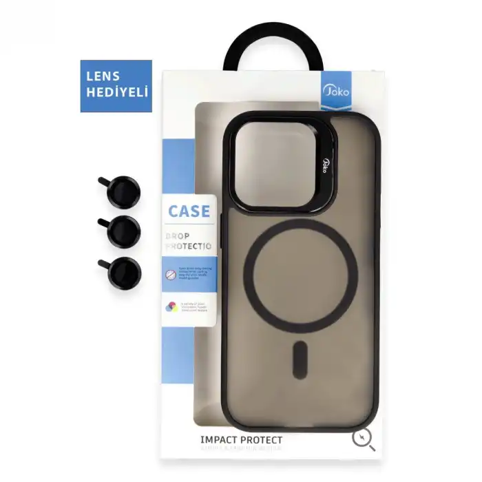 Joko İphone 16 Pro Flet Lens Magsafe Kapak - Siyah