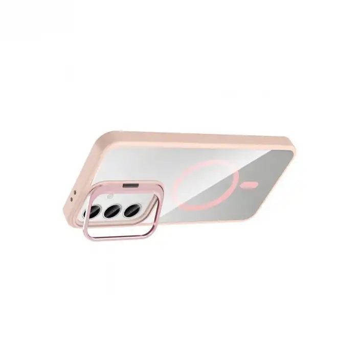 Joko Samsung Galaxy S24 Fe Remim Lensli Magsafe Standlı Kapak - Pembe