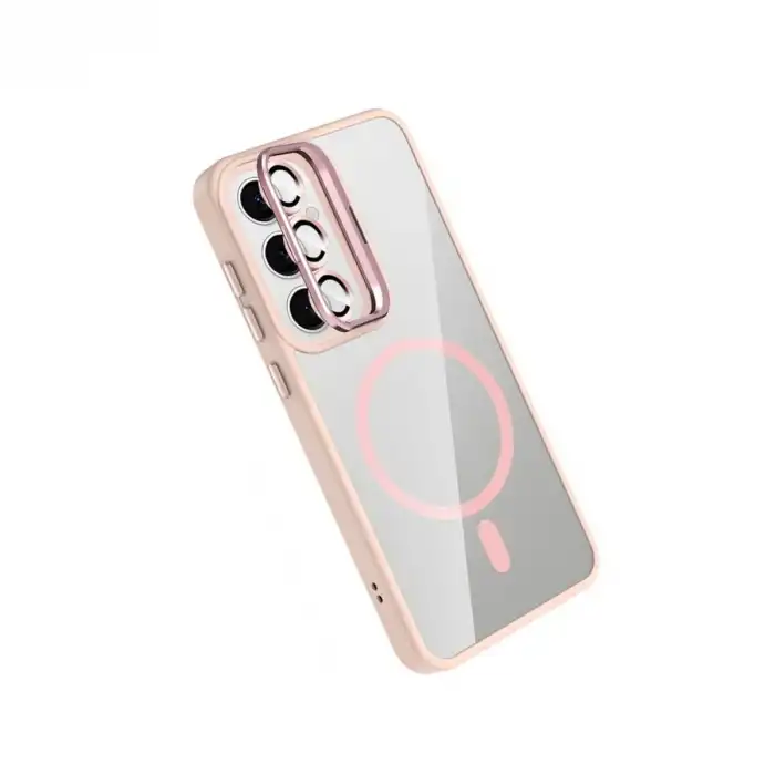Joko Samsung Galaxy S24 Fe Remim Lensli Magsafe Standlı Kapak - Pembe
