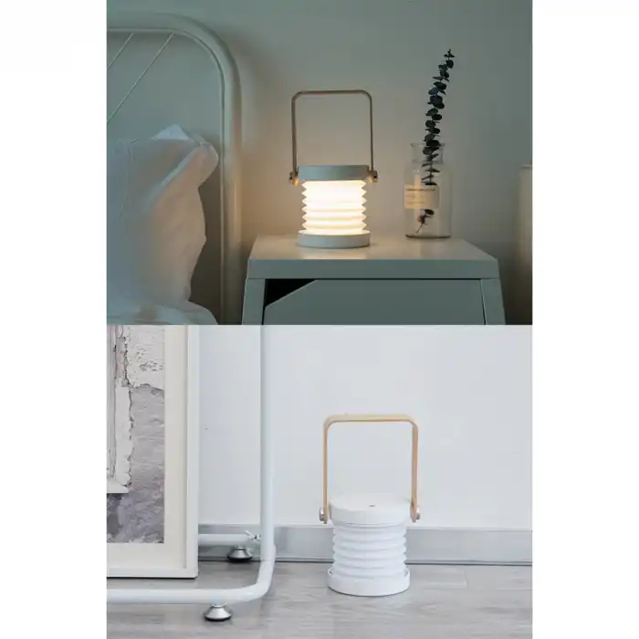 Jp-dld Kamp Lambası Görünümlü Dekoratif Gece Lambası - Beyaz