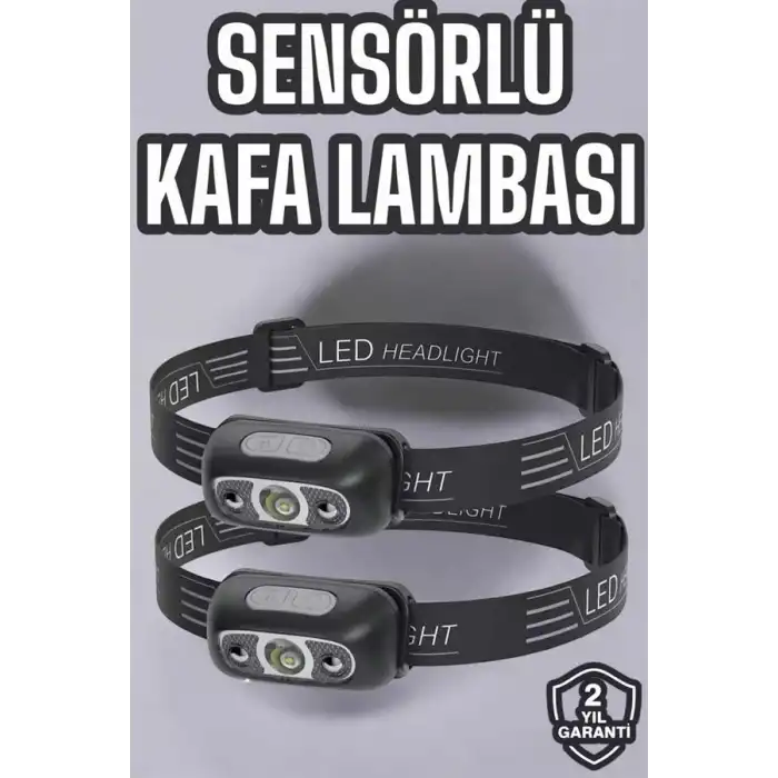 Kafa Lambası Kamp Lambası Led Işık Şarjlı Ayarlanabilir