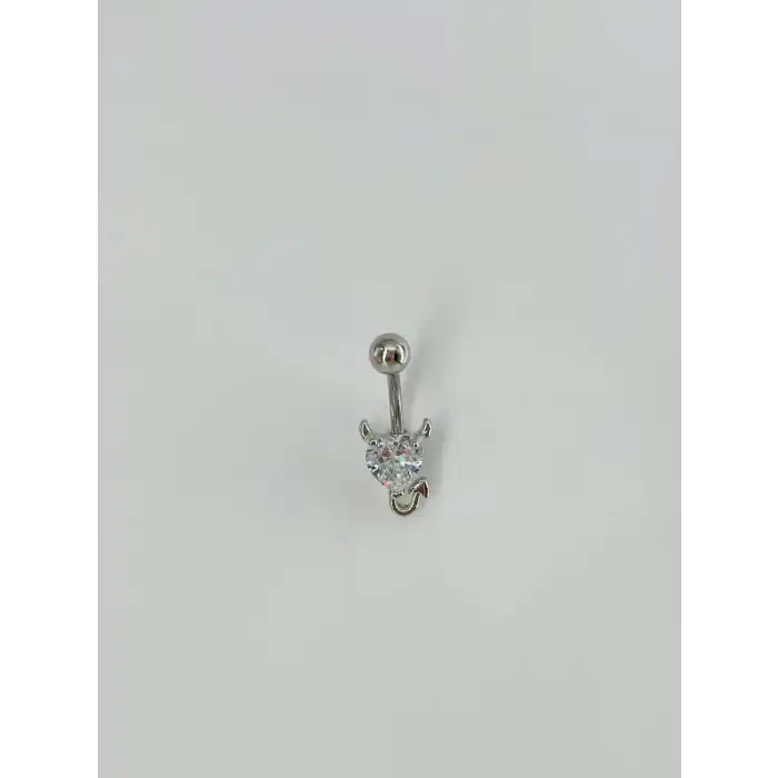 Kalp Detaylı Göbek Piercing