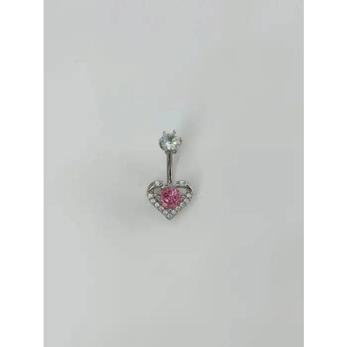 Kalp Detaylı Göbek Piercing