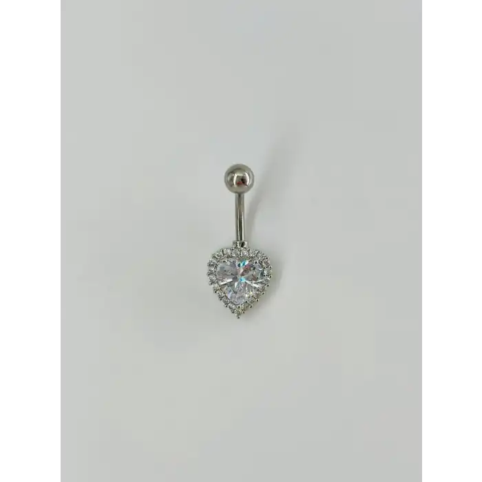 Kalp Detaylı Göbek Piercing