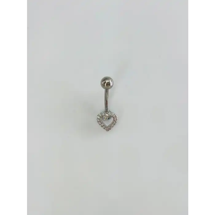 Kalp Detaylı Göbek Piercing