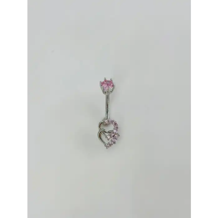 Kalp Detaylı Göbek Piercing