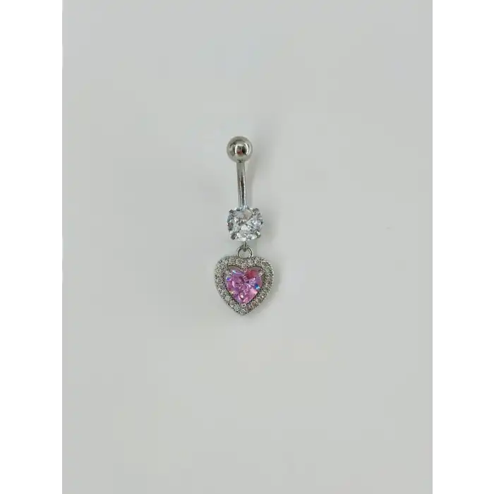 Kalp Detaylı Göbek Piercing