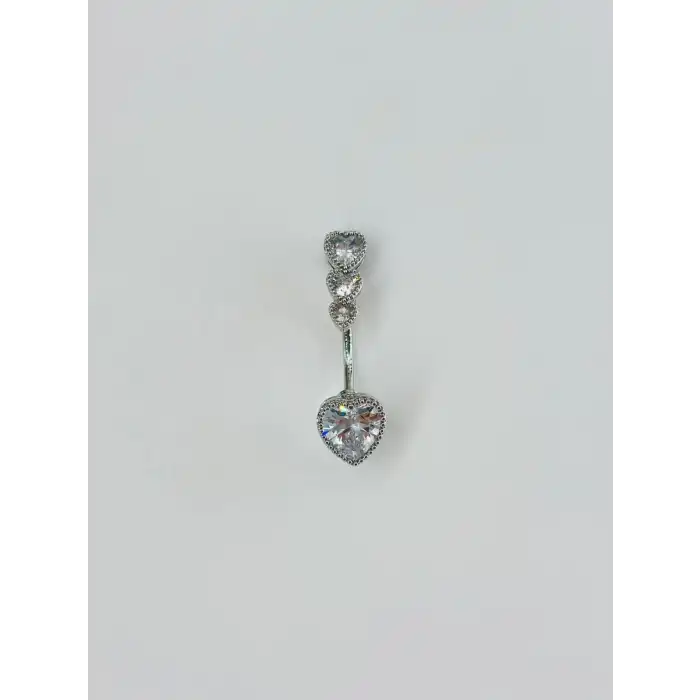 Kalp Detaylı Göbek Piercing