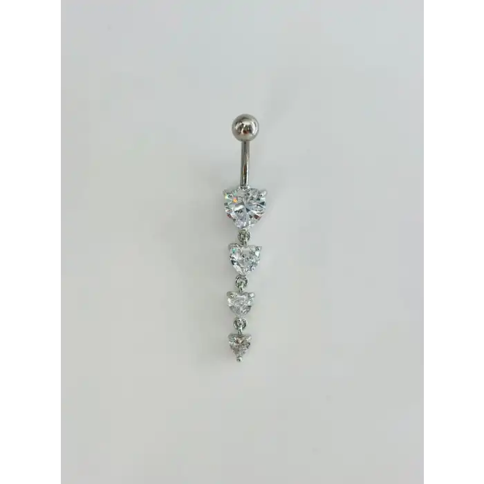 Kalp Detaylı Sallantılı Göbek Piercing