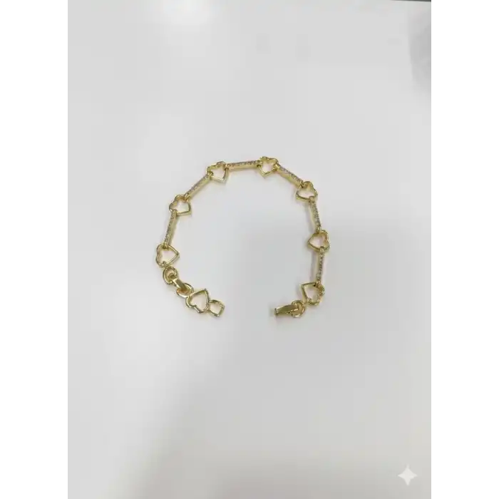 Kalp Tasarımlı Taşlı Cm Bileklik