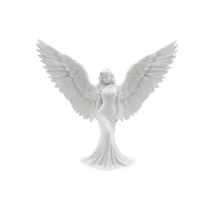 Kanatlı Melek Figürü 3D Baskı Dekoratif Heykel Biblo Ev Ofis Aksesuarı