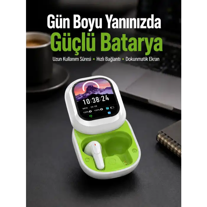 Kayar Kapak Tasarımlı Dokunmatik Ekranlı Kablosuz Bluetooth Kulaklık