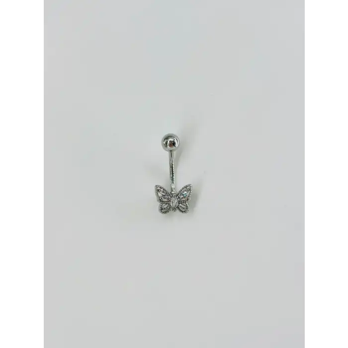 Kelebek Detaylı Göbek Piercing