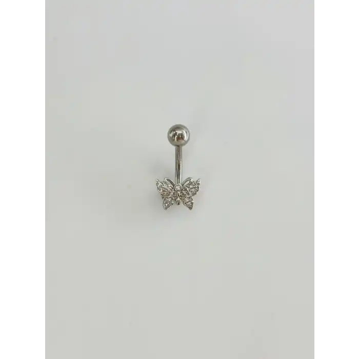 Kelebek Detaylı Göbek Piercing