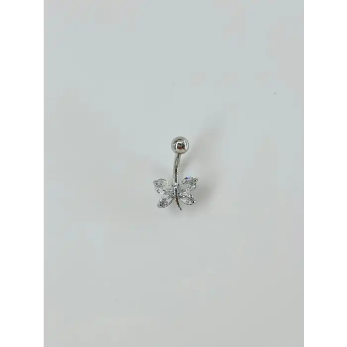 Kelebek Detaylı Göbek Piercing
