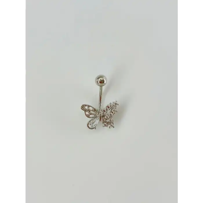 Kelebek Detaylı Göbek Piercing