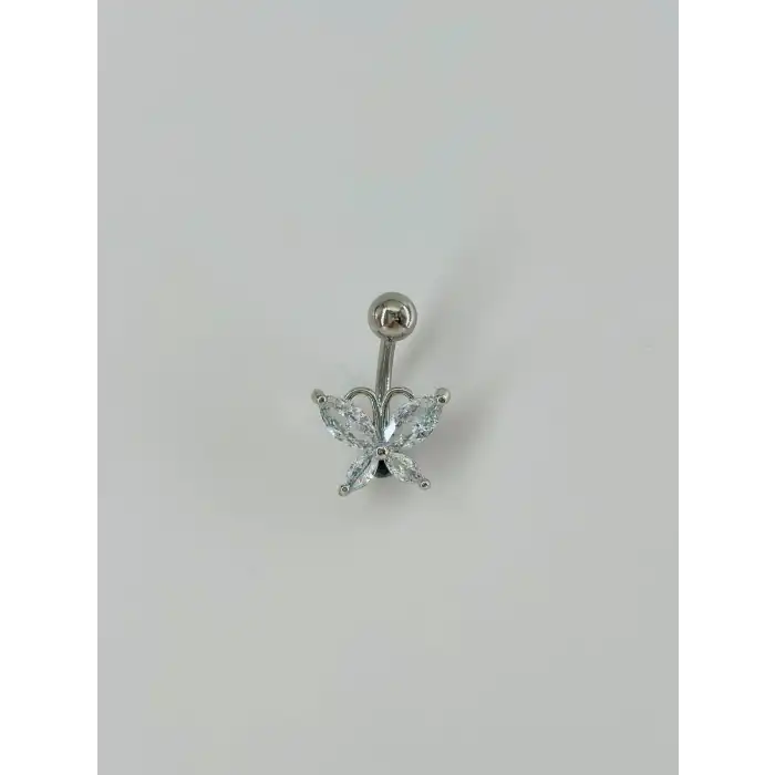 Kelebek Detaylı Göbek Piercing