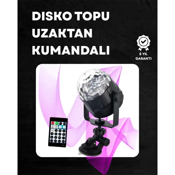 Kompakt Tasarımlı, Döner Renkli LED Disko Topu - Ev ve Profesyonel Kullanım
