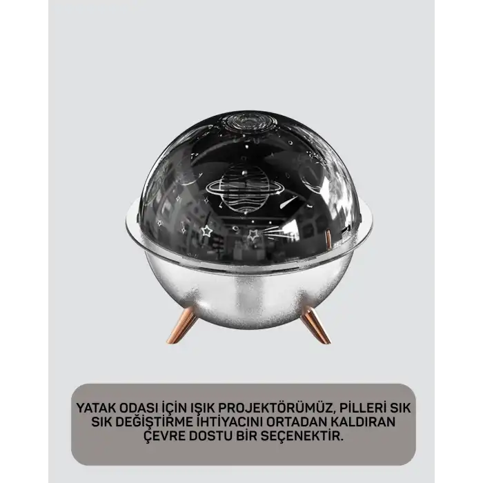 Kozmik Işık Efektli Projeksiyonlu Nemlendirici Gece Işığı