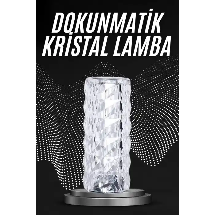 Kristal Lamba Masa Lambası Şarjlı Masa Lambası Dokunmatik Sensör Usb Şarjlı