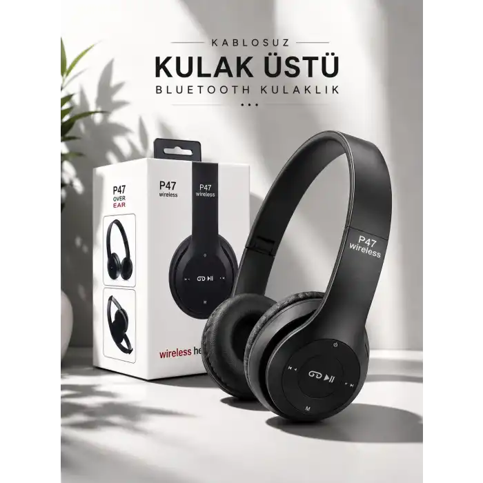 Kulak Üstü TF Kart ve AUX Destekli Ergonomik Bluetooth Kulaklık