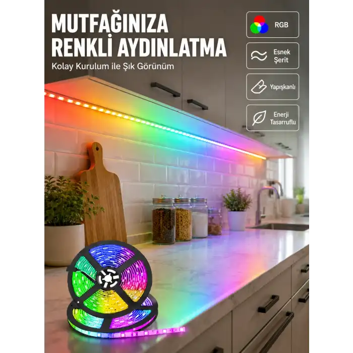 Kumandalı 5 Metre Şerit LED Dekoratif Aydınlatma