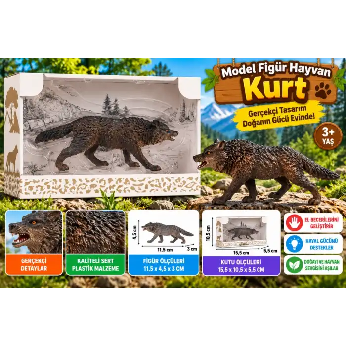 Kutulu Model Figür Hayvan Kurt