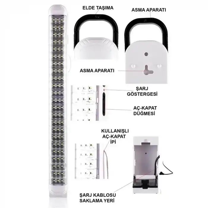 Ledpoint Lp-6069 Akülü 69 Led Şarjlı Işıldak