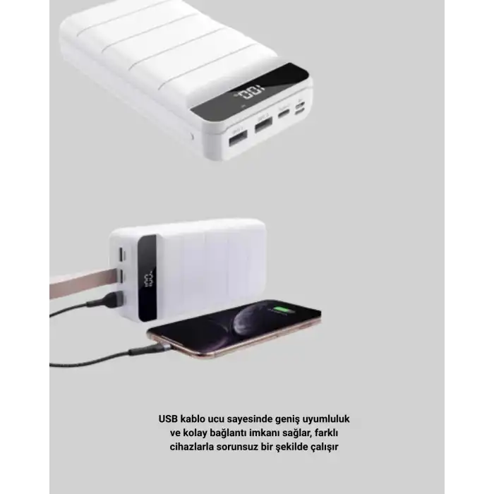 Lightning ve Type-C Girişli 50000mAh Powerbank