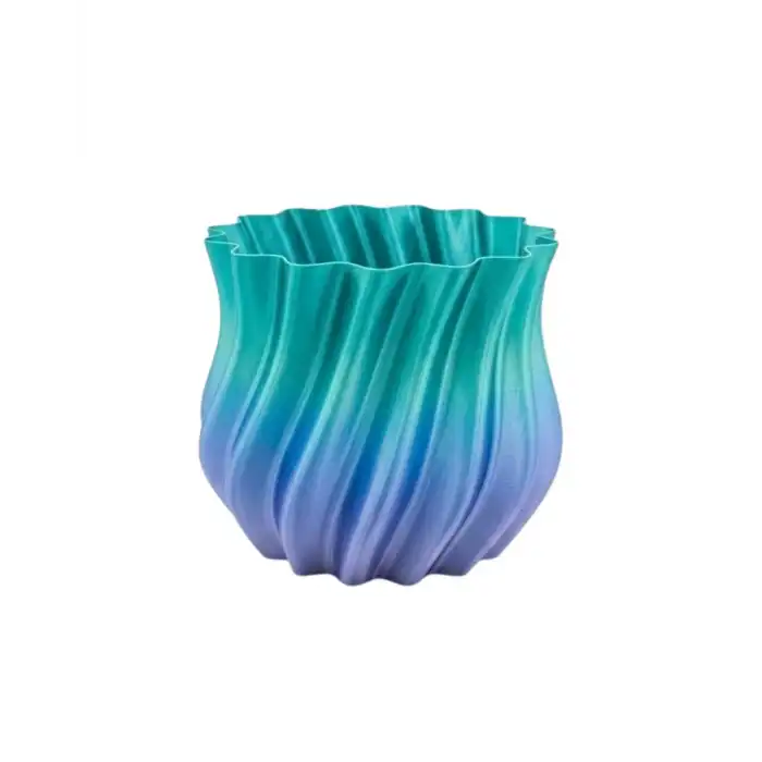 Mavi Degrade Kıvrımlı 3D Vazo Minimal Modern Ev Dekoru