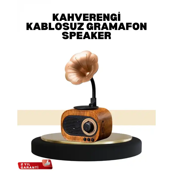 Mini Nostaljik Bluetooth Hoparlör FM Radyo 8 Saat Batarya