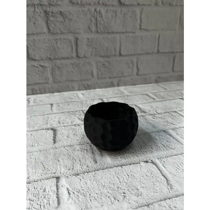 Mini Siyah Dekoratif Saksı 5 cm Modern Masaüstü Bitki Saksısı