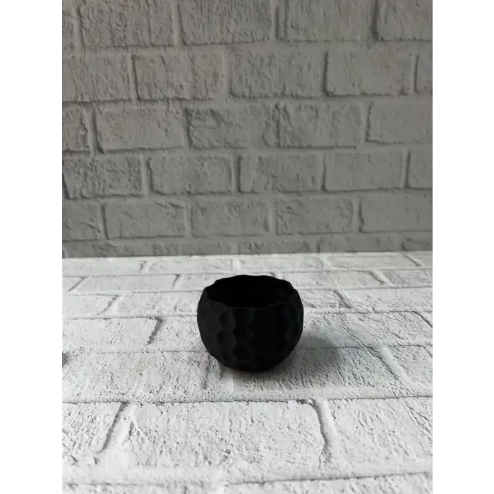 Mini Siyah Dekoratif Saksı 5 cm Modern Masaüstü Bitki Saksısı