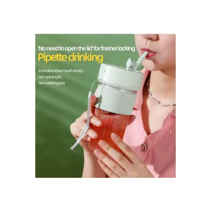 Mini Taşınabilir Mikser 350 Ml Smoothie Makinesi Meyve Sıkacağı Şarj Edilebilir Blender Yeşil