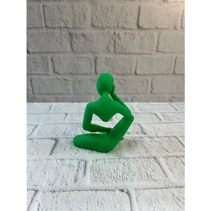 Minimal İnsan Figürü Biblo Yeşil Ev ve Ofis Dekoru